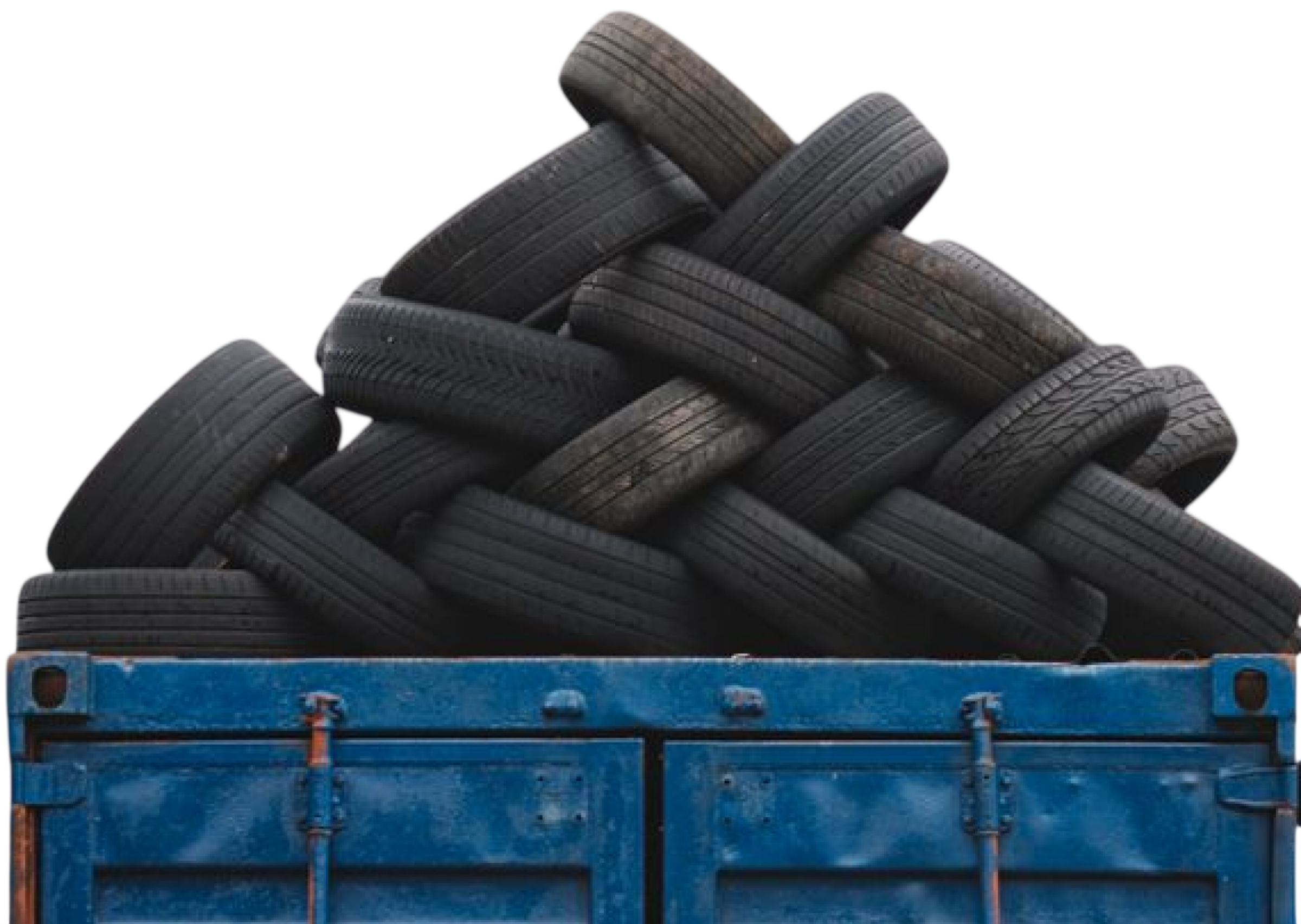 Contenedor con llantas para reciclaje - Sistema Verde y Su Tractor